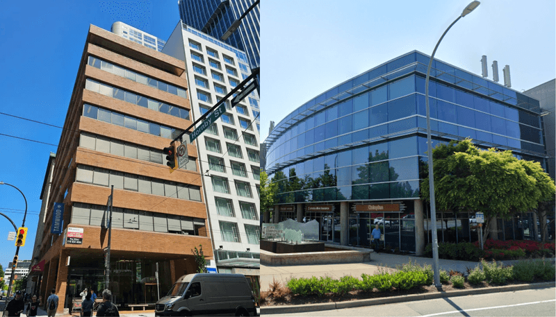 K-Well clinic buildings in Downtown Vancouver and Langley